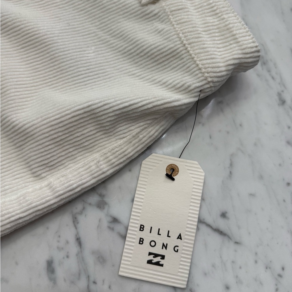 Billabong Free Fall Corduroy Shorts High Waisted Surf Beach White Size 24 NWT - Picture 7 of 9